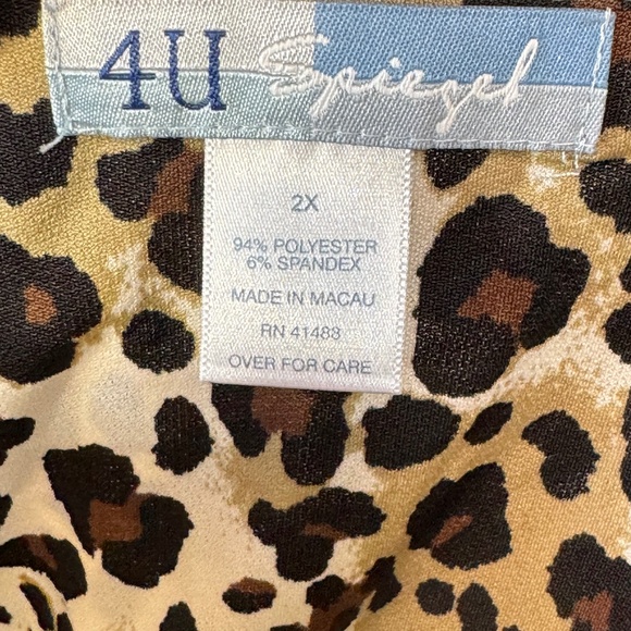 VTG. 4U Spiegel Womens Animal Print Cami Tank Top Shirt Plus Sz. 2X USED - Picture 4 of 8